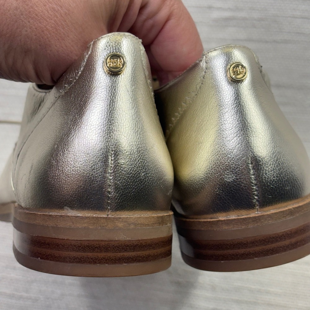 Cole Haan Grand 360 Gold Metallic Leather Oxford Shoes W20351 Womens 6B - Picture 8 of 11
